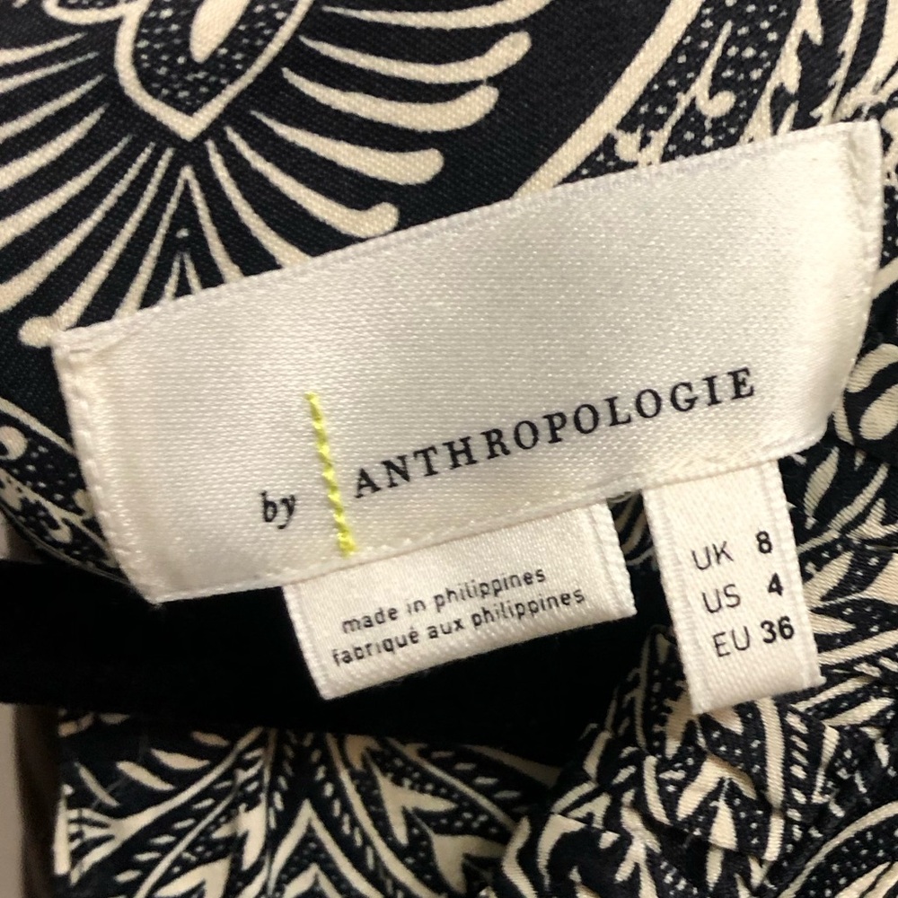 Anthropologie Black and Cream Patterned Jumpsuit - Picture 3 of 7